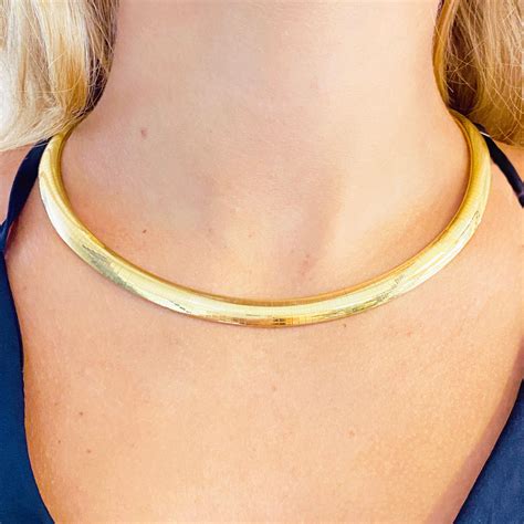 gold omega necklace for women